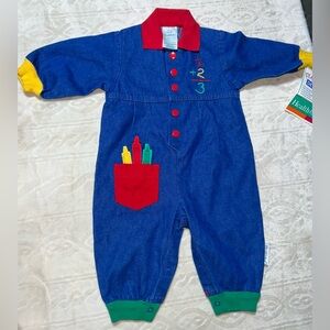 Vintage denim romper‎ Healthtex 6-9mo